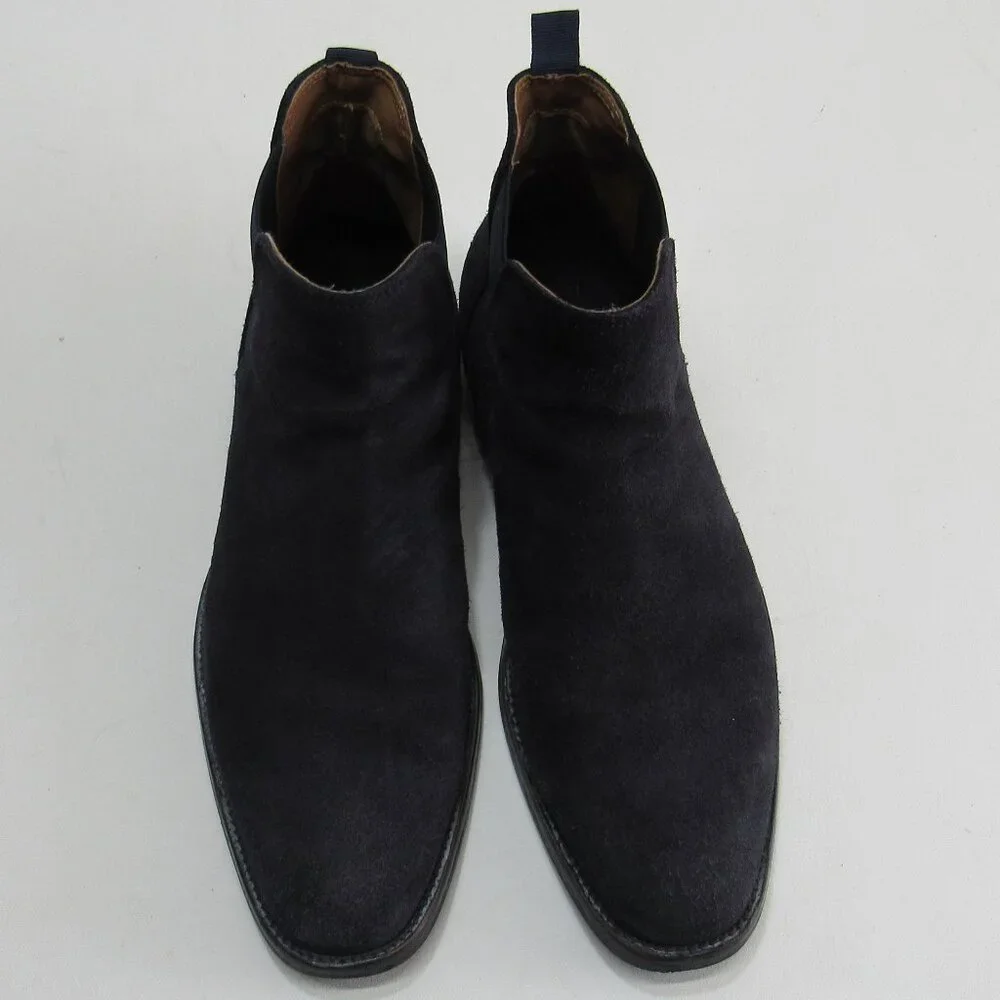 Aldo Men's Vianello Suede Chelsea Boots Size 9 - Navy Closed Square Toe Slip On
